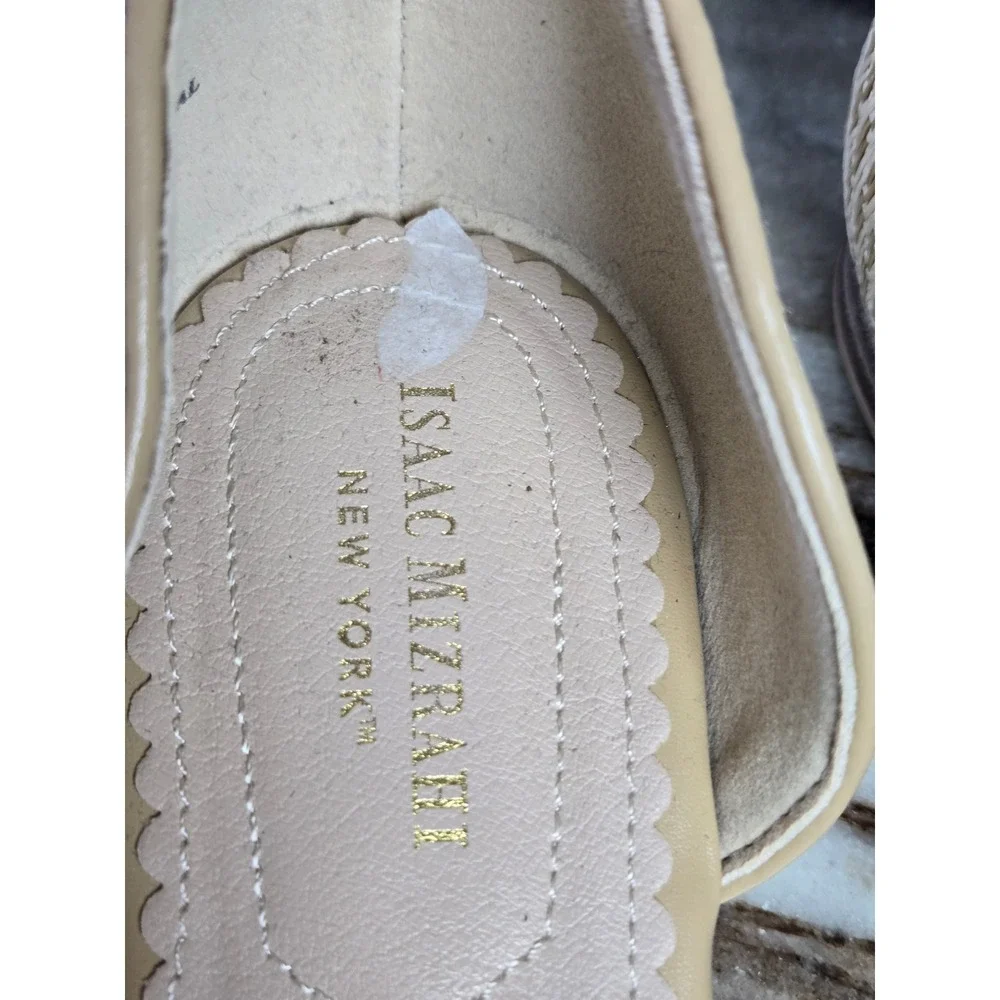 Isaac Mizrahi New‎ York Woven Geometric d'Orsay Pointed Toe Flats Beige Cream 10